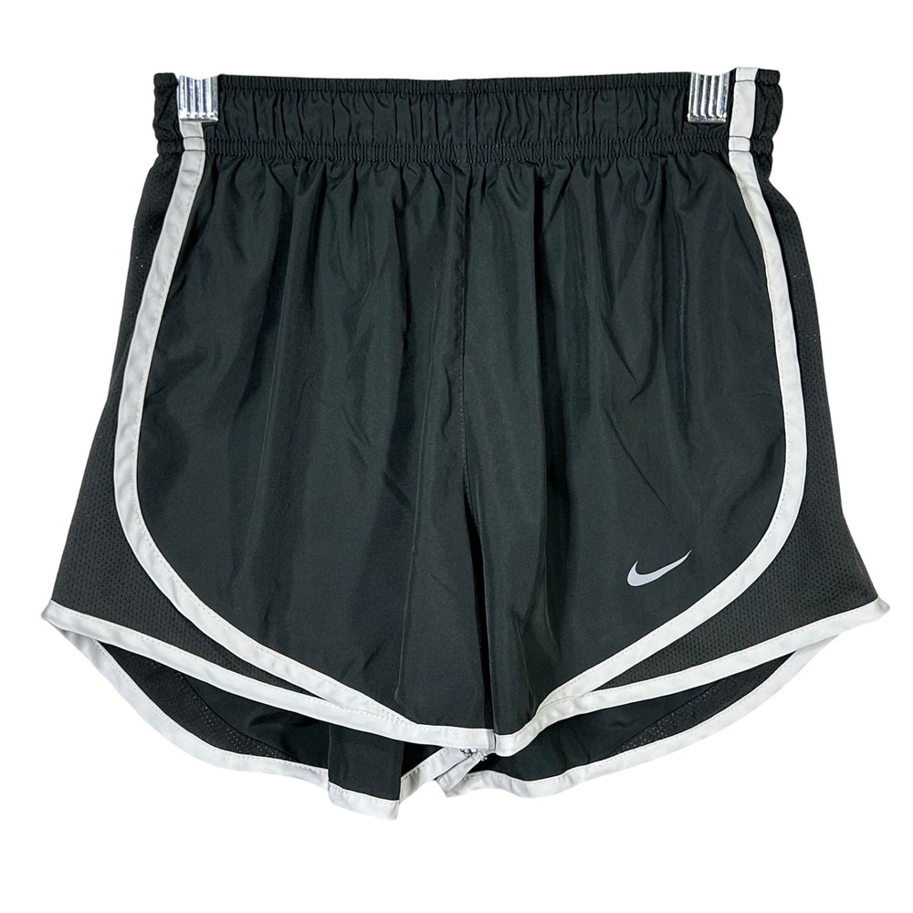Nike Dri Fit Womens Running Shorts Black White Athletic Gym Workout Size XS